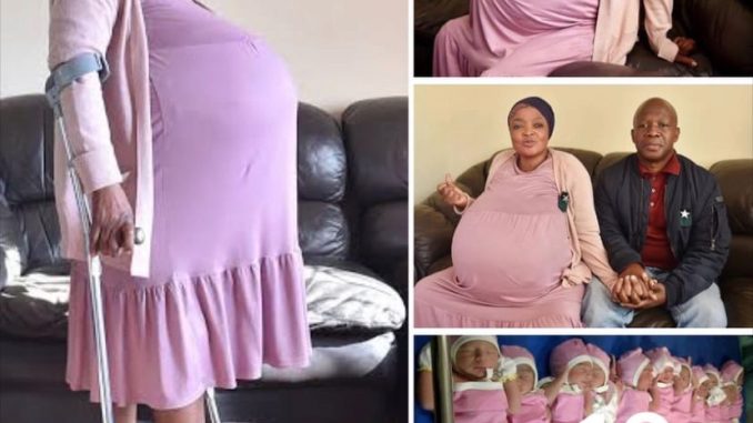 37 Year old South African woman,10 years without a child, gives birth to 10 babies (7 boys and 4girls)