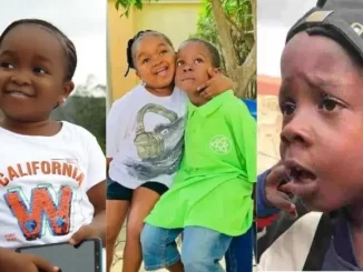 Love Up Pictures Of 18-Years Old Nollywood Actress, Obio Oluebebe And 7-Years Old Comic Comedian Kiriku